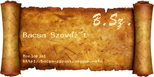 Bacsa Szovát névjegykártya
